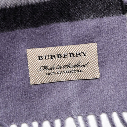 Burberry Cashmere Giant Check Fringe Scarf Lilac 5 of 5