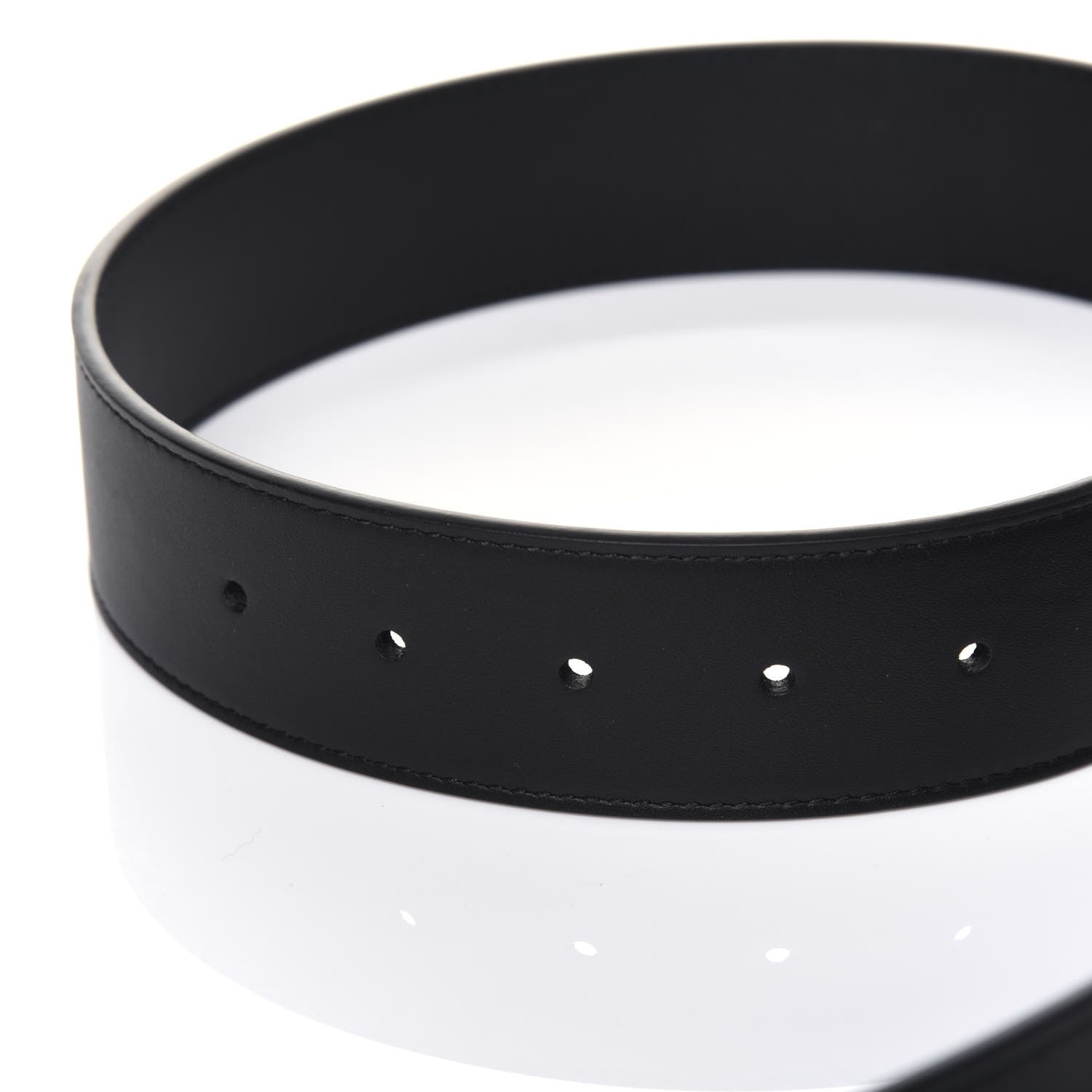 Gucci Moon Calfskin Pearl Double G 40mm Belt 95 38 Black Cream 7 of 8