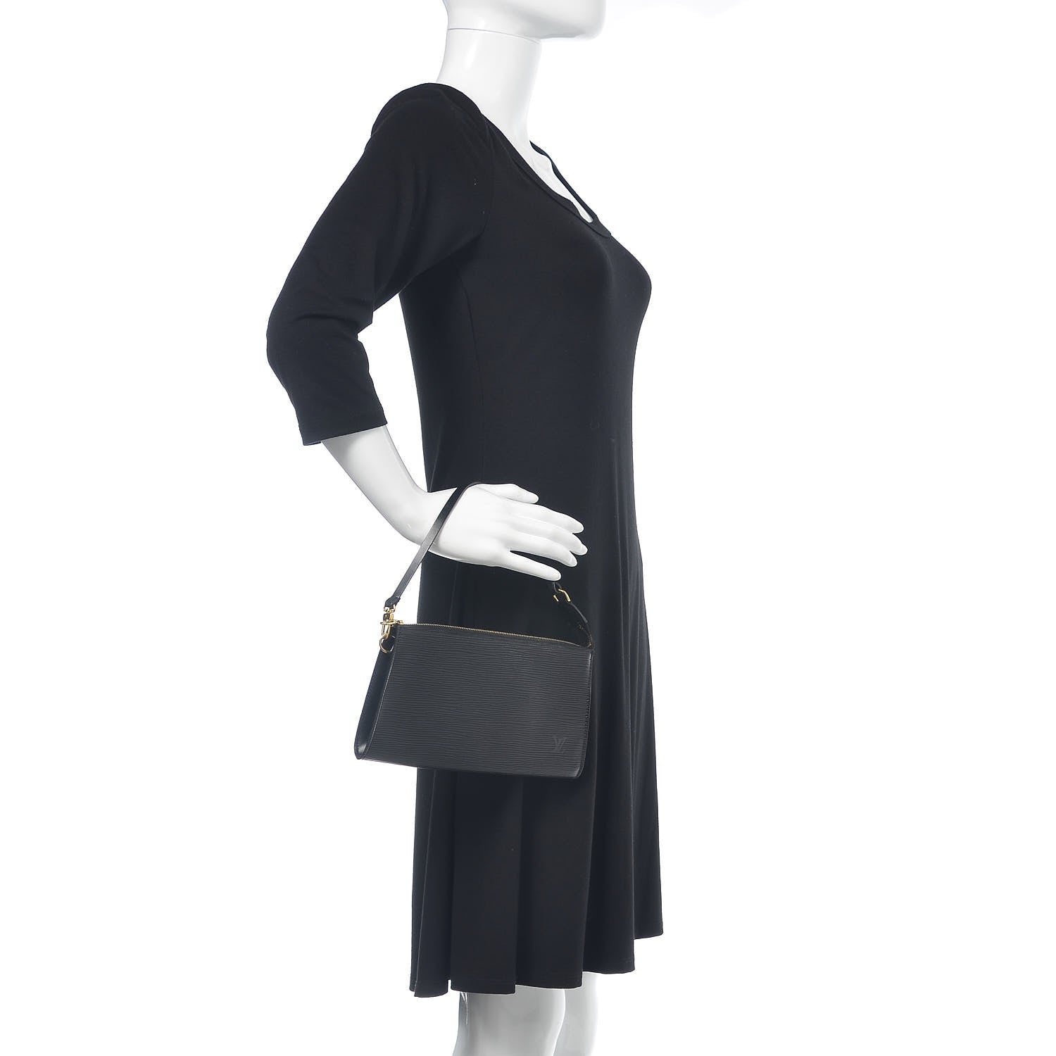 Louis Vuitton Epi Pochette Accessories 24 Black 2 of 9