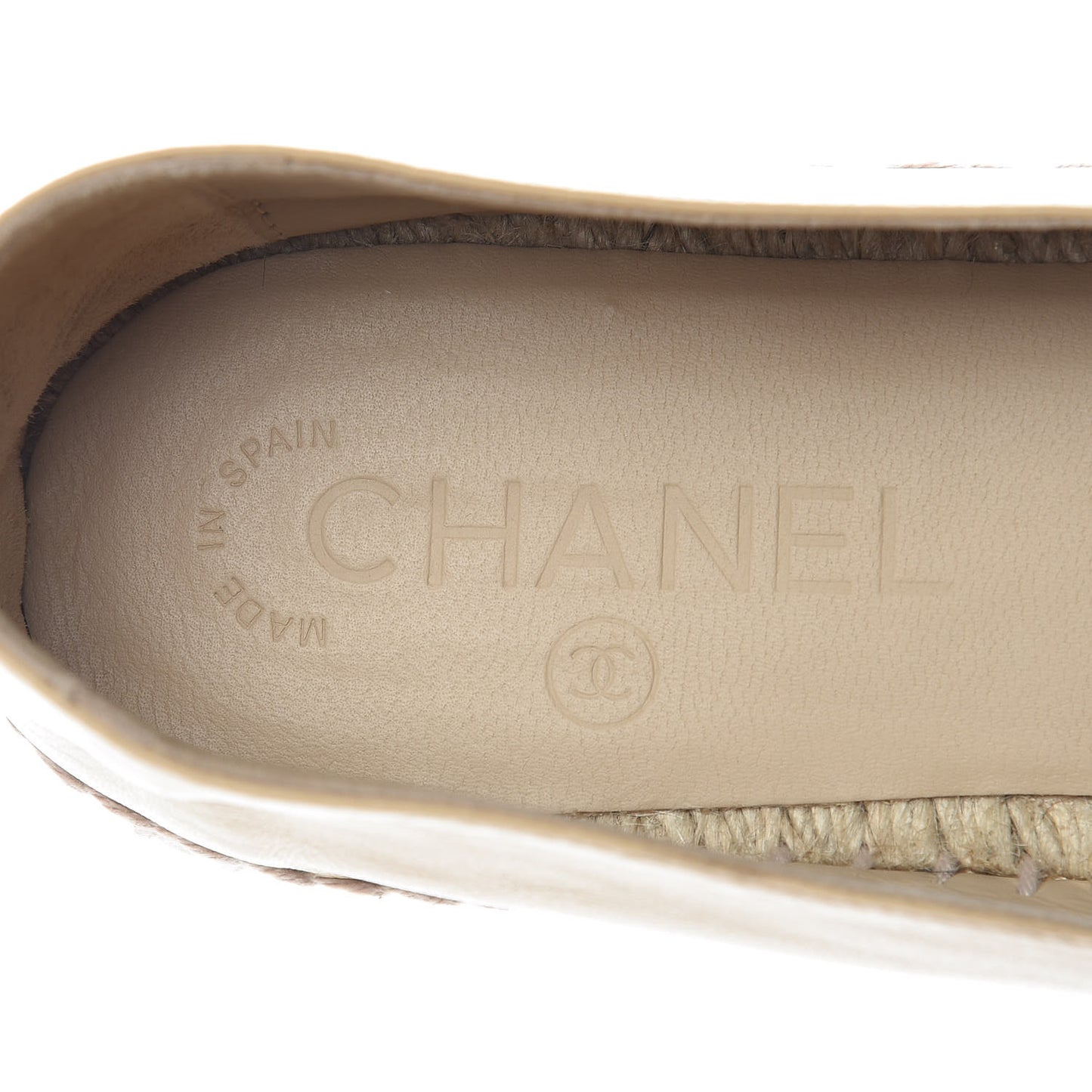 Lambskin CC Espadrilles 37 Beige Black