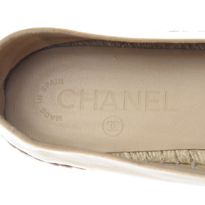 Chanel Lambskin CC Espadrilles 37 Beige Black 9 of 10