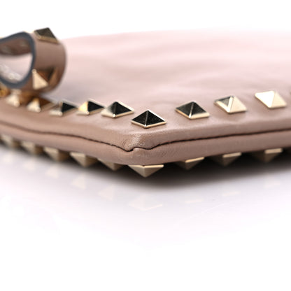 Valentino Garavani Vitello Large Rockstud Zip Wristlet Pouch Poudre 8 of 10