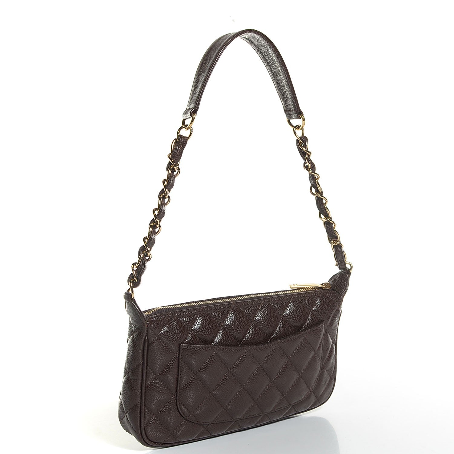 Chanel Caviar Quilted Pochette Brown 3 of 7