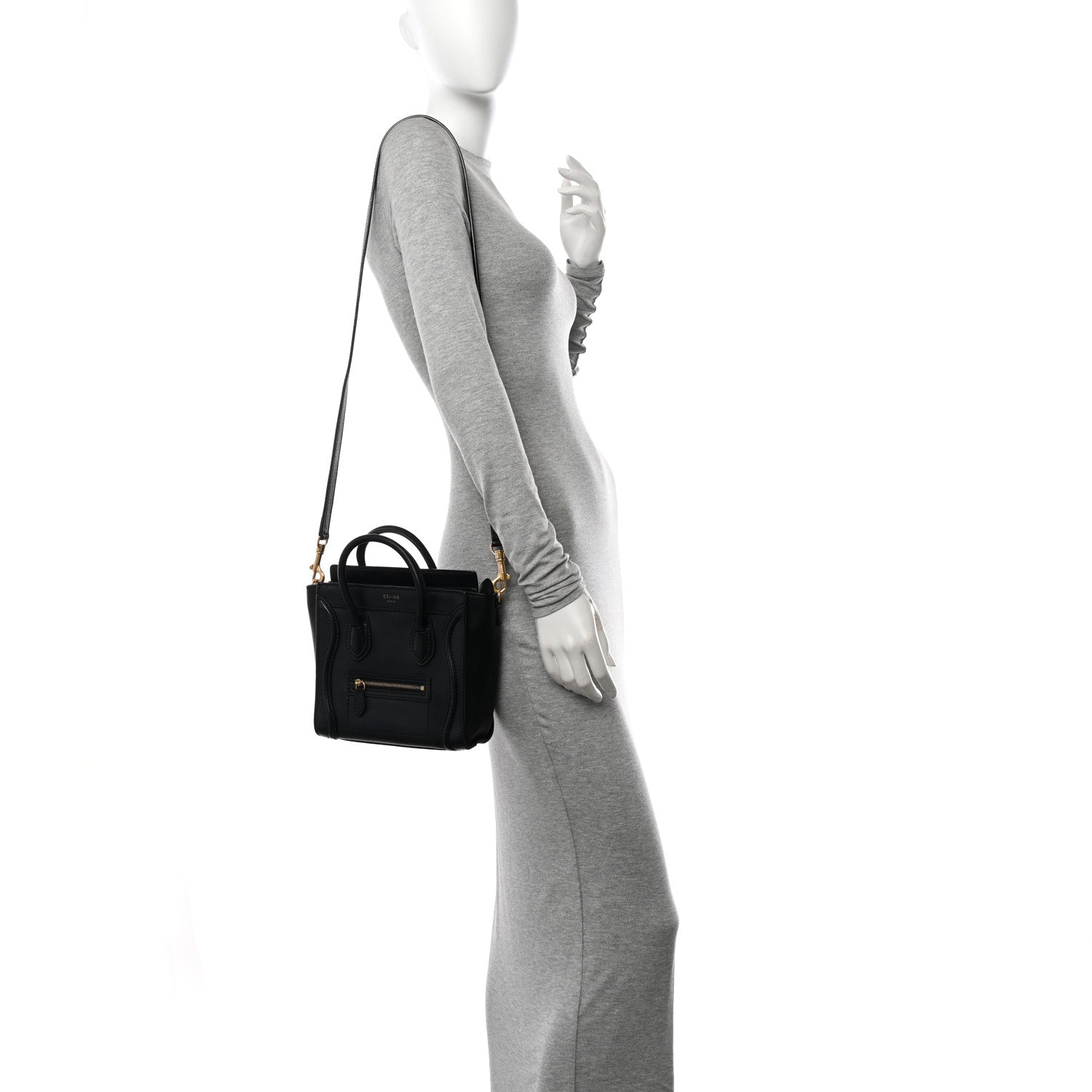 Celine Smooth Calfskin Nano Luggage Black 2 of 13