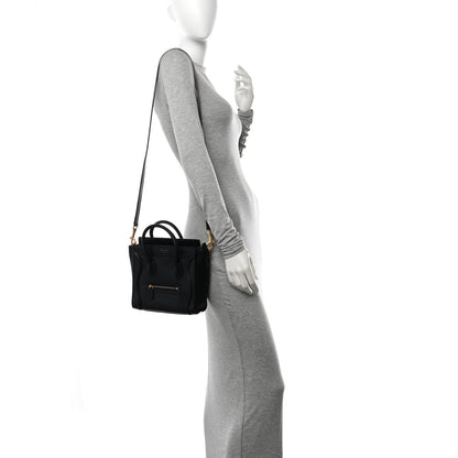 Celine Smooth Calfskin Nano Luggage Black 2 of 13