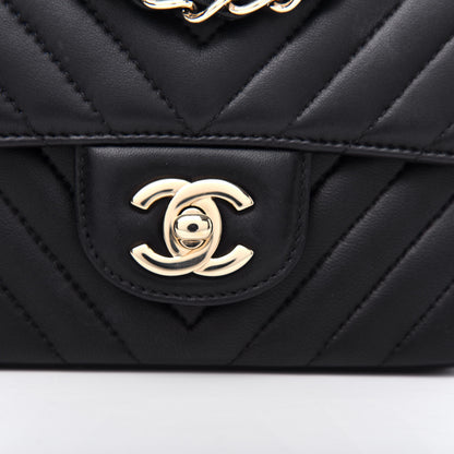 Chanel Lambskin Chevron Quilted Mini Square Flap Black 10 of 10