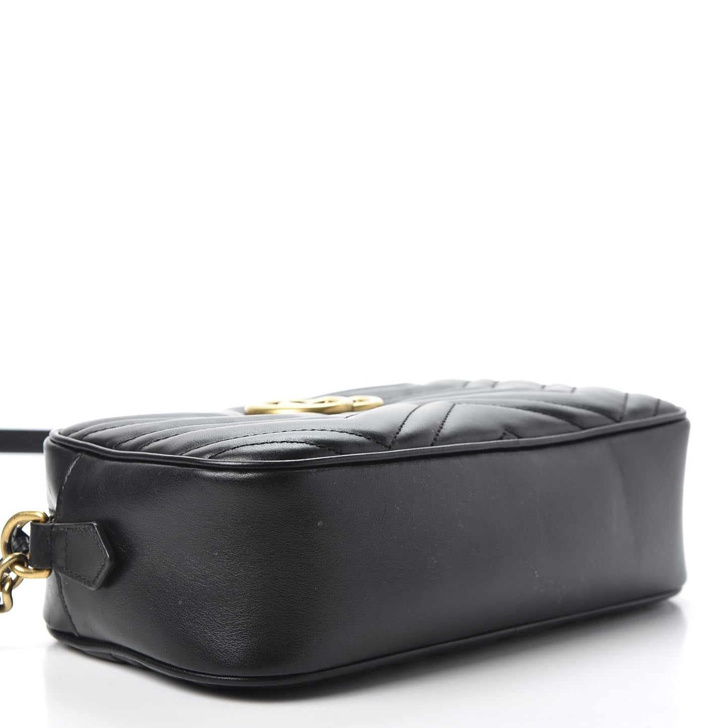 Calfskin Matelasse Small GG Marmont Chain Shoulder Bag Black