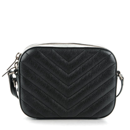 Saint Laurent Sheepskin Chevron Small Camera Bag Black 1 of 9