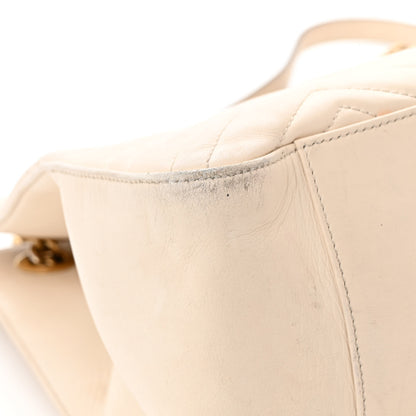 Gucci Calfskin Matelasse Medium GG Marmont Shoulder Tote Bag White 13 of 18