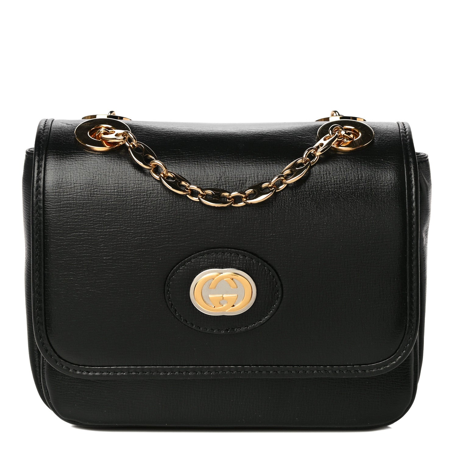Gucci Azalea Calfskin Mini Marina Chain Shoulder Bag Black 1 of 12