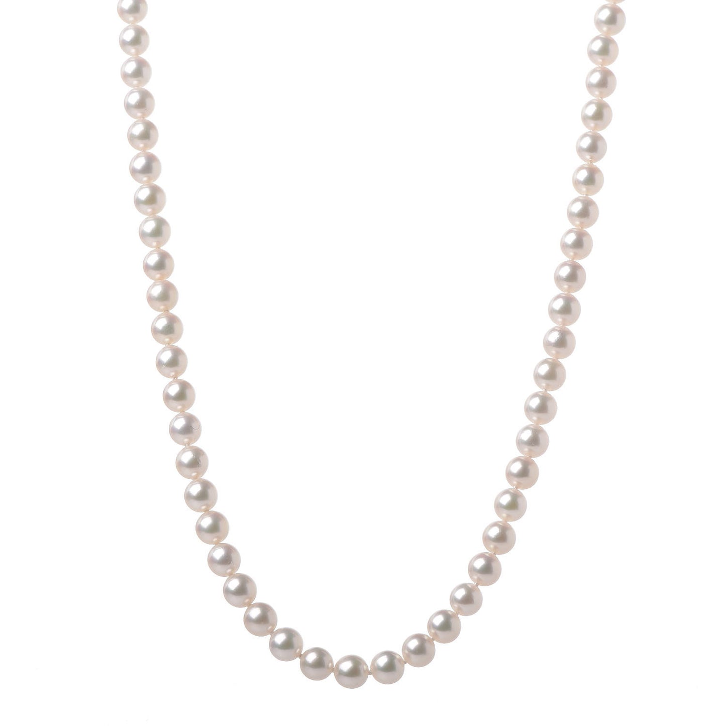 18K Yellow Gold Akoya Pearl 6mm Strand Necklace 18