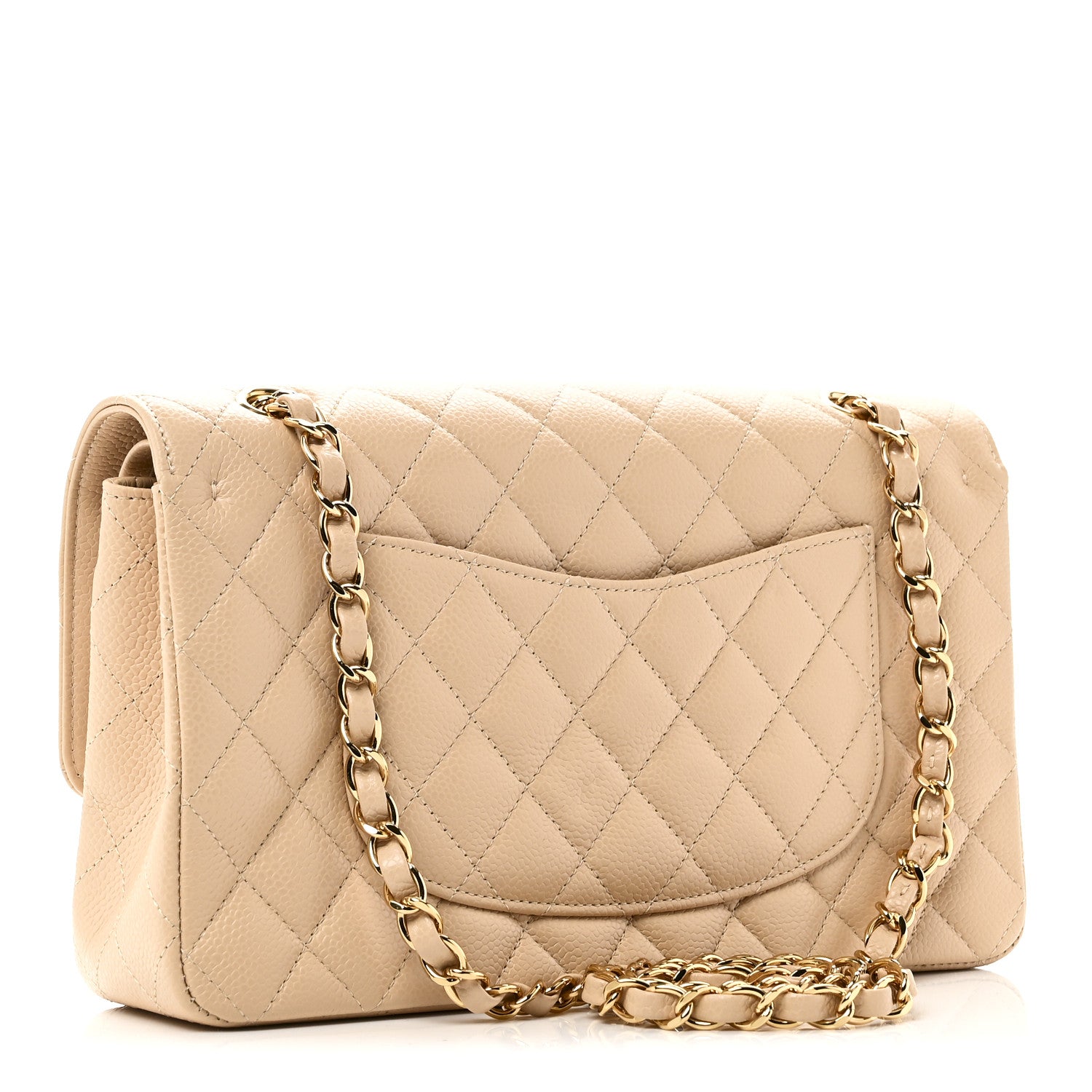 Chanel Caviar Quilted Medium Double Flap Beige 3 of 10