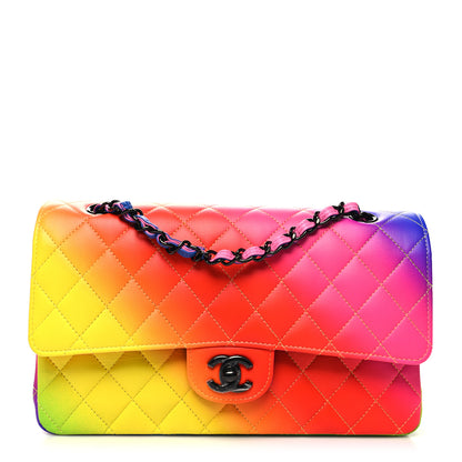 Chanel Calfskin Quilted Medium Rainbow Double Flap Multicolor 1 of 11