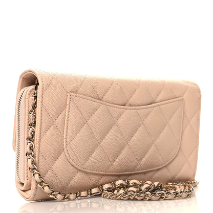 Chanel Caviar Quilted Phone Holder Wallet on Removable Chain Light Beige 4 of 15