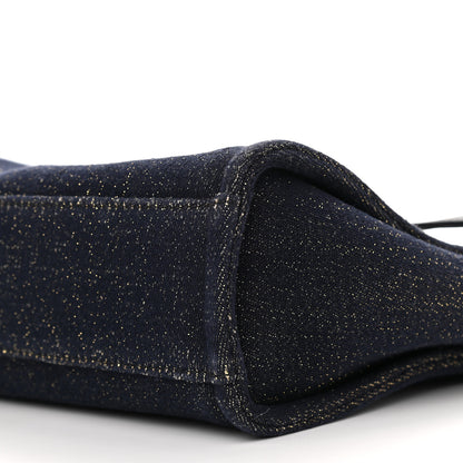 Chanel Lurex Canvas Mini Deauville Tote Navy Blue Gold 9 of 9