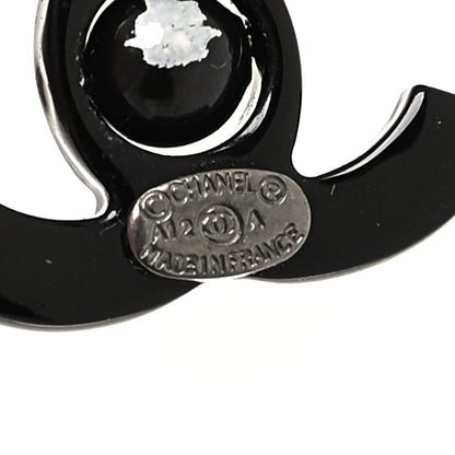 Chanel Resin CC Mademoiselle Earrings Black 4 of 4