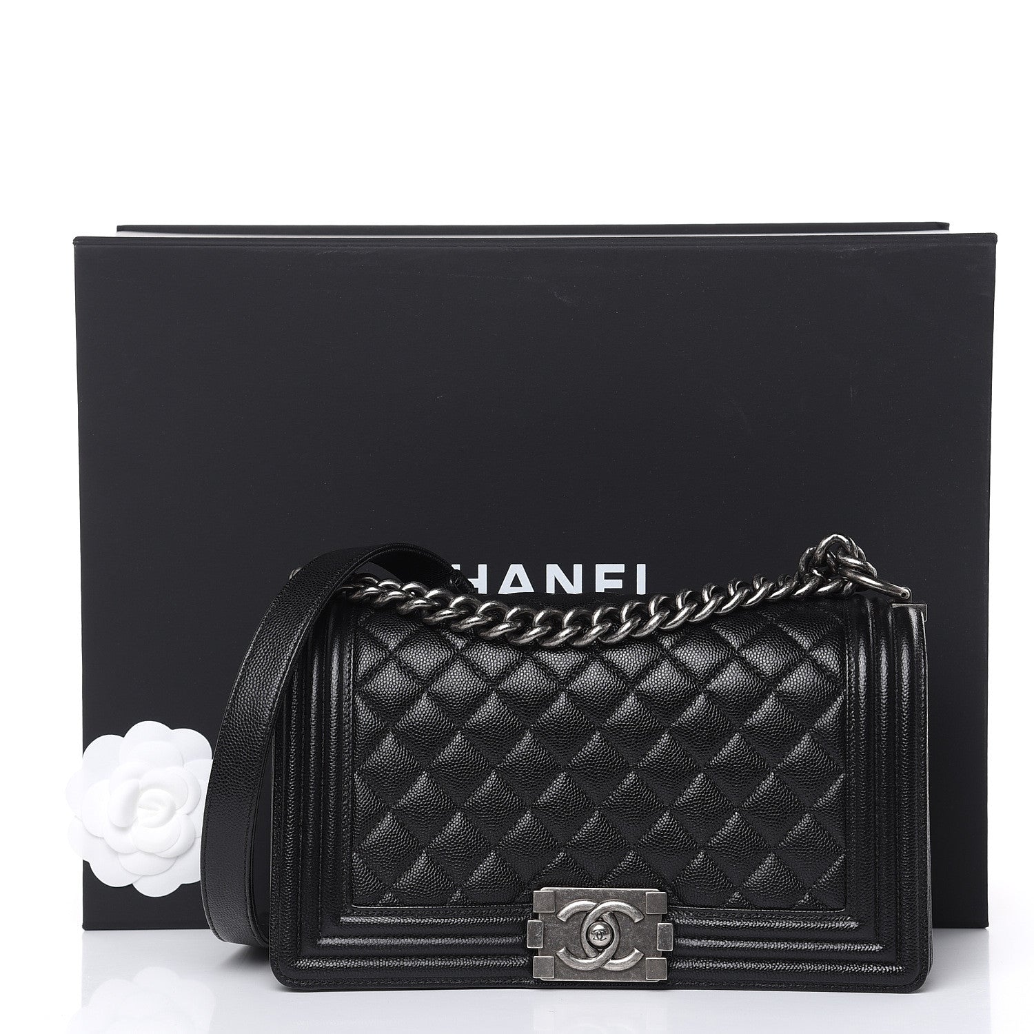 Chanel Caviar Quilted Medium Boy Flap Black 10 of 10