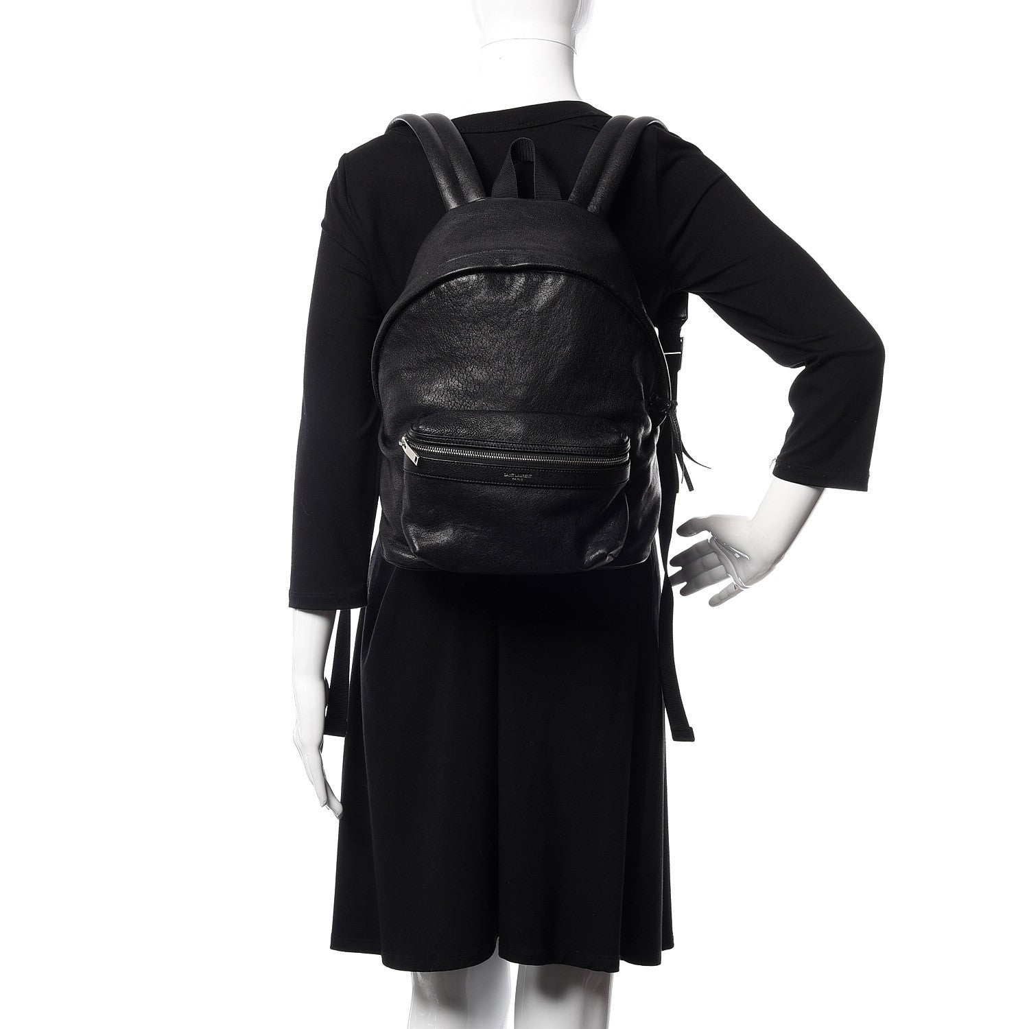 Saint Laurent Lambskin Mini City Backpack Black 2 of 9