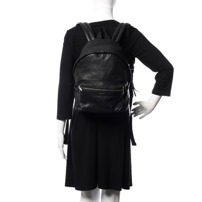 Saint Laurent Lambskin Mini City Backpack Black 2 of 9