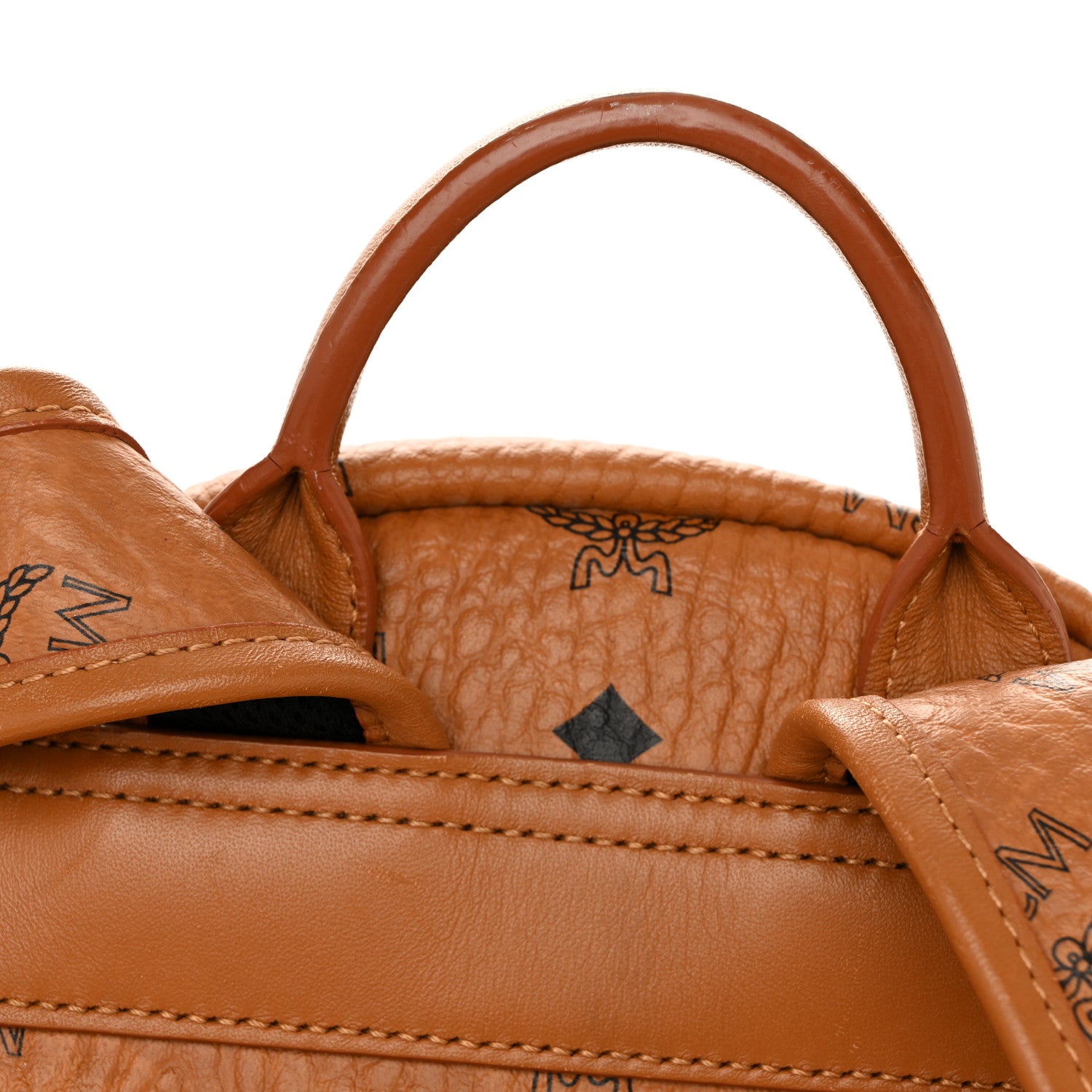 MCM Visetos Small Side Stud Stark Backpack Cognac 14 of 14