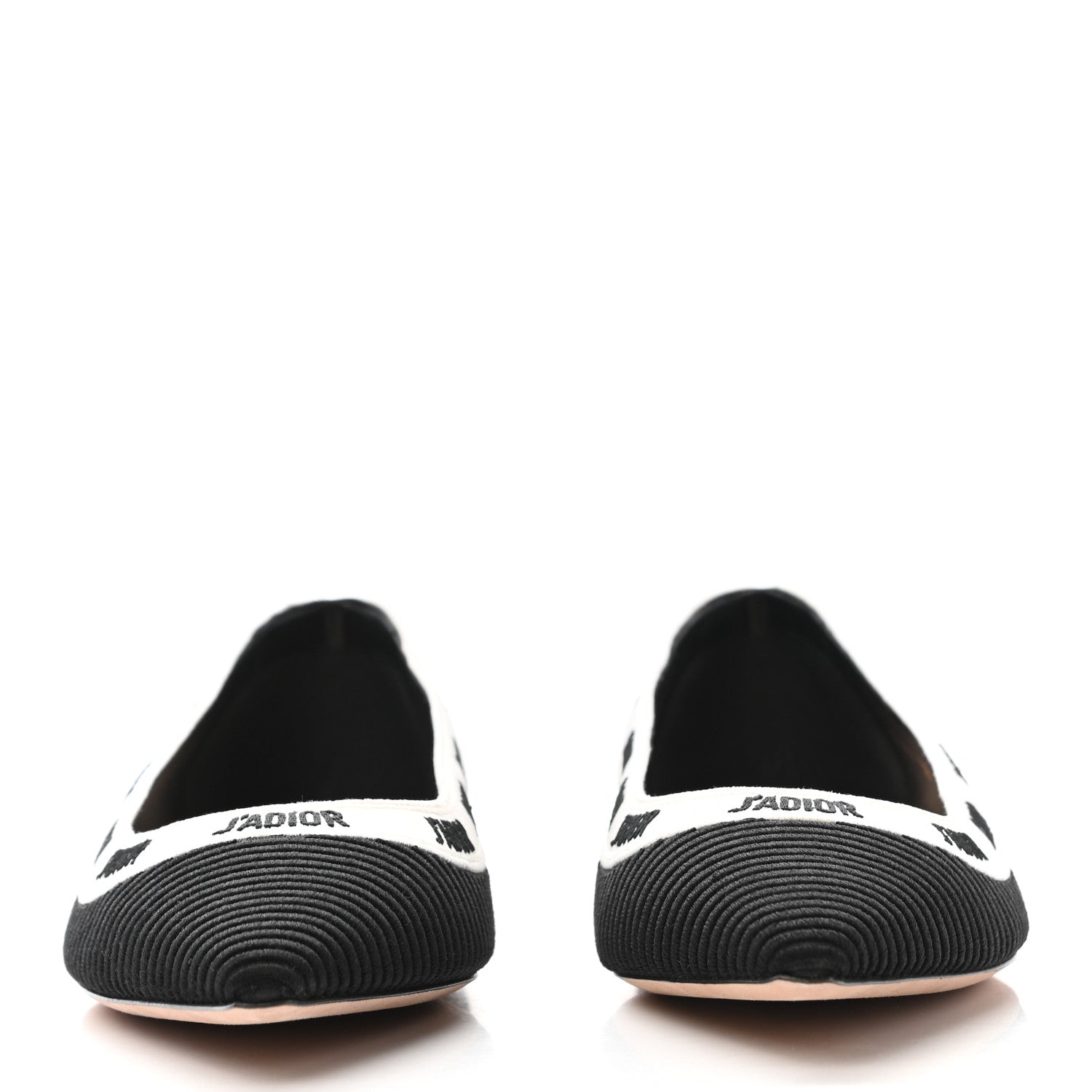 Christian Dior Fabric Ribbon Embroidered J'Adior Ballet Flats 38 Black 2 of 8