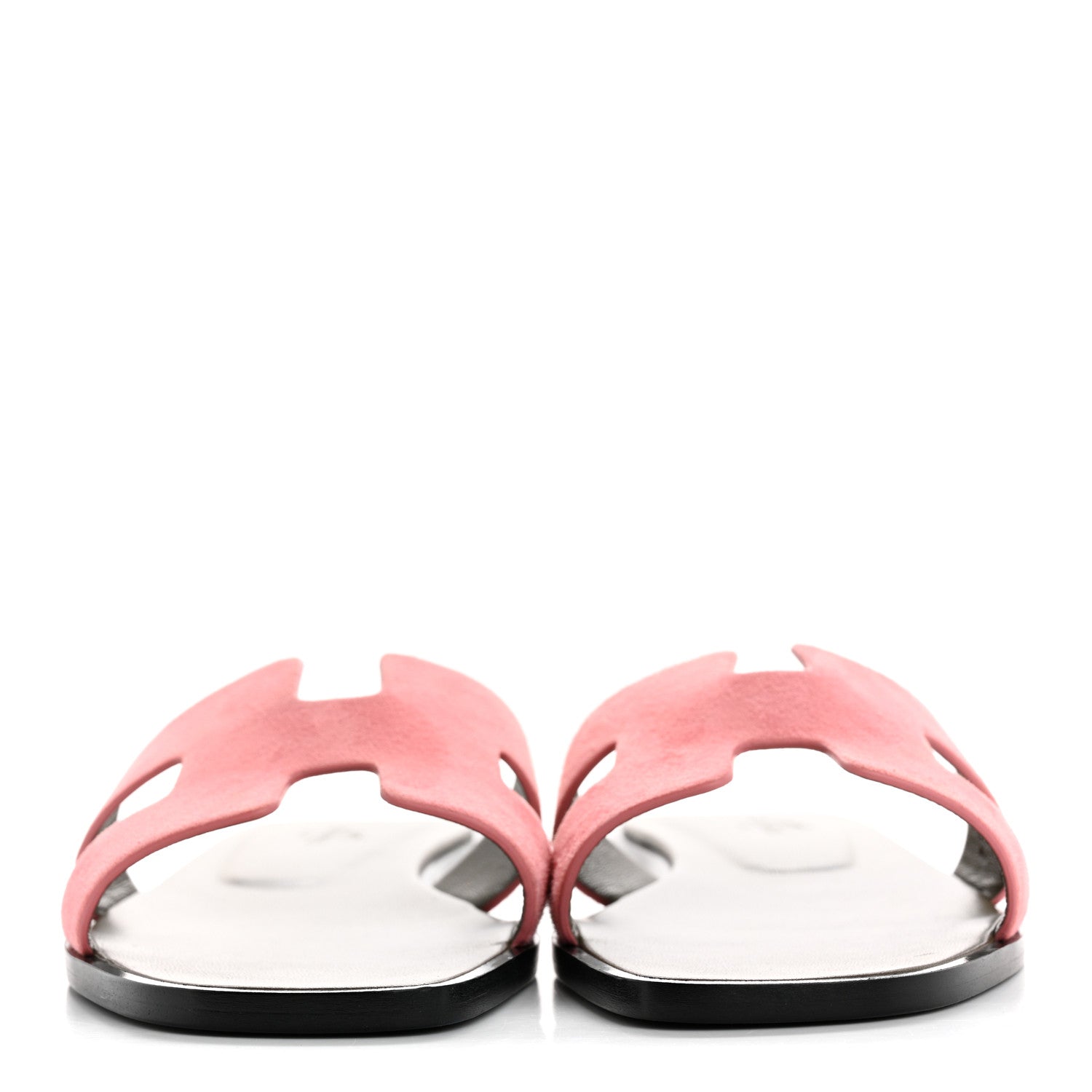 Hermes Suede Goatskin Oran Sandals 37.5 Rose Du Desert 3 of 10