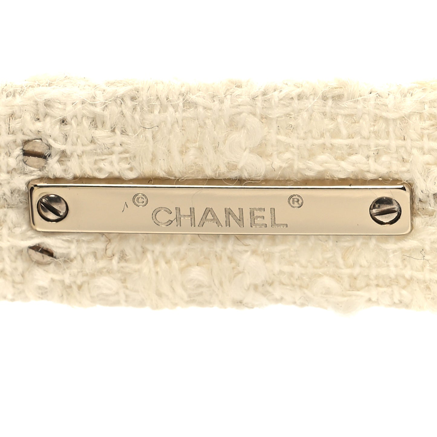 Acetate Tweed Wool CC Chain Sunglasses 5513-A White