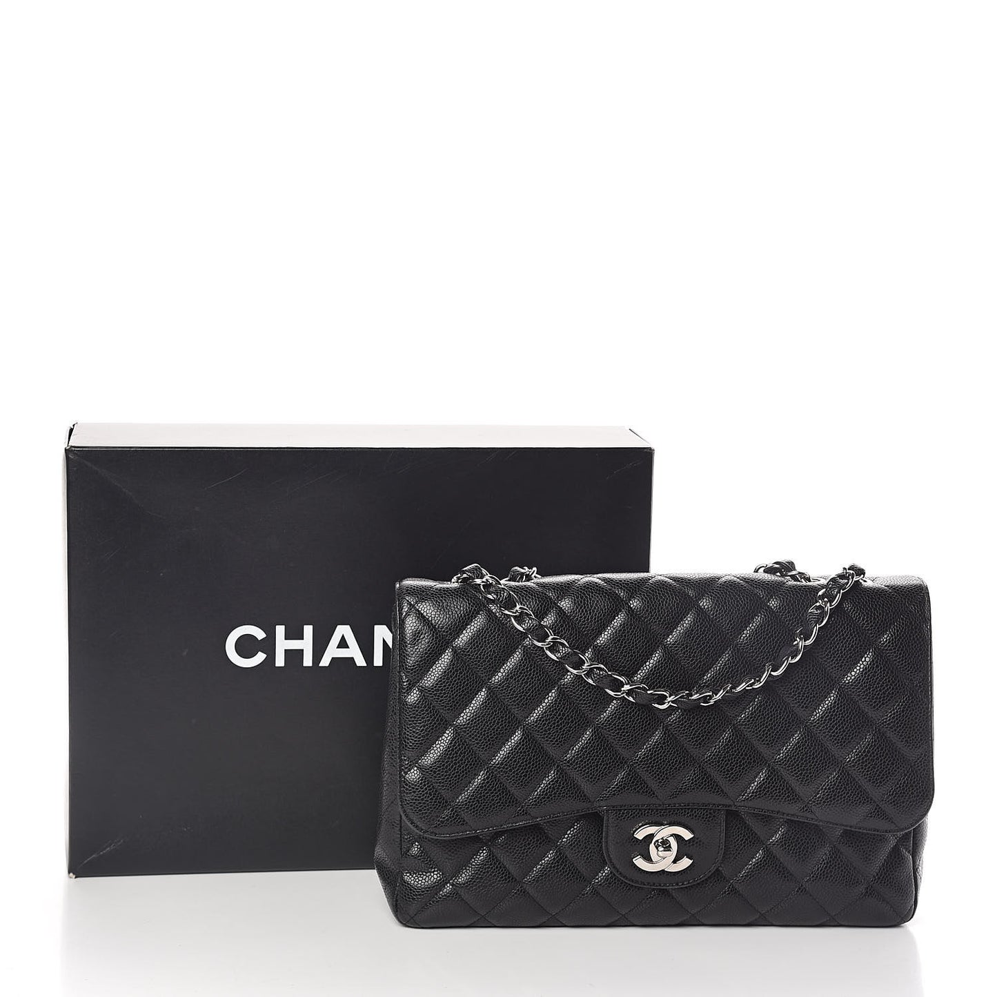 Caviar Quilted Jumbo Single Flap Black