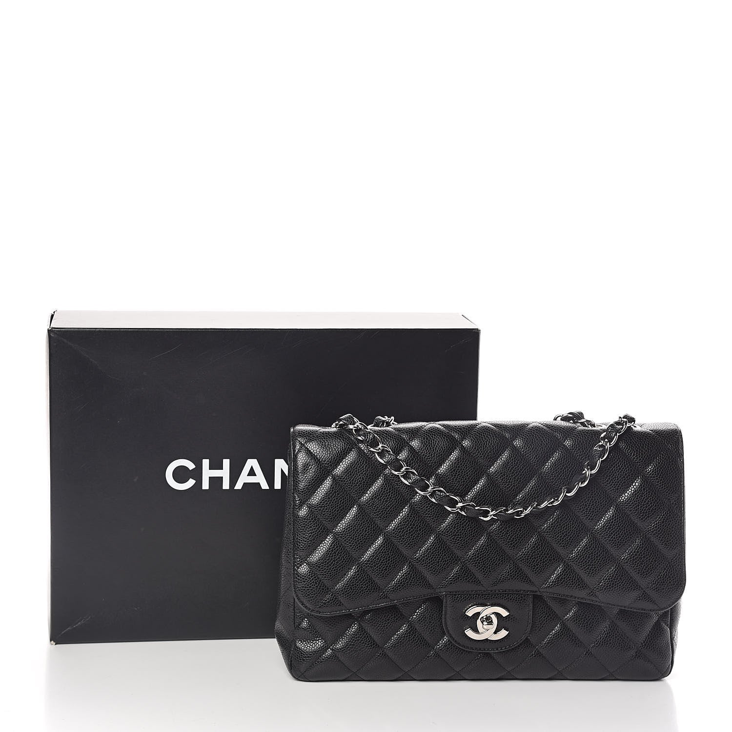 Chanel Caviar Quilted Jumbo Single Flap Black 10 of 10