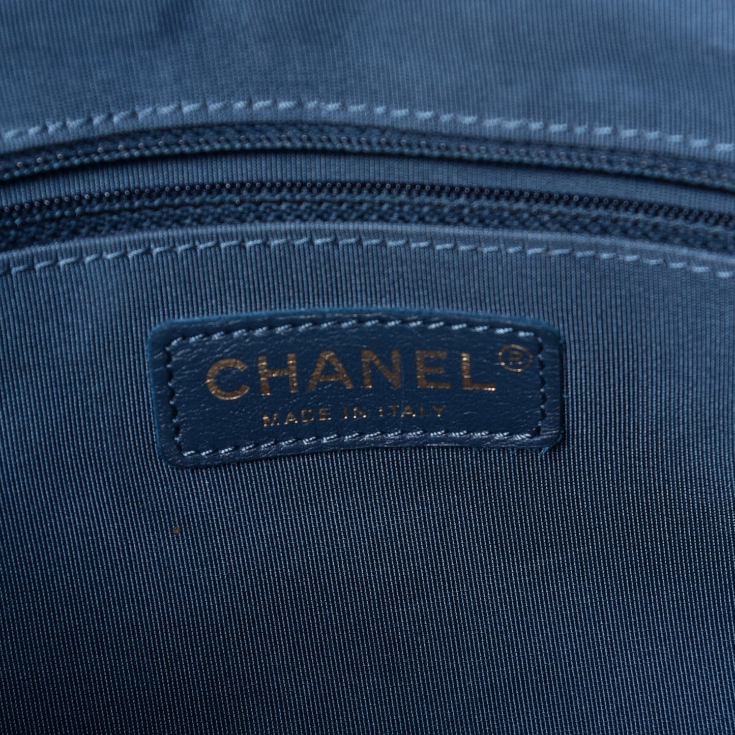 Calfskin Stitched Large Button Up Hobo Dark Blue