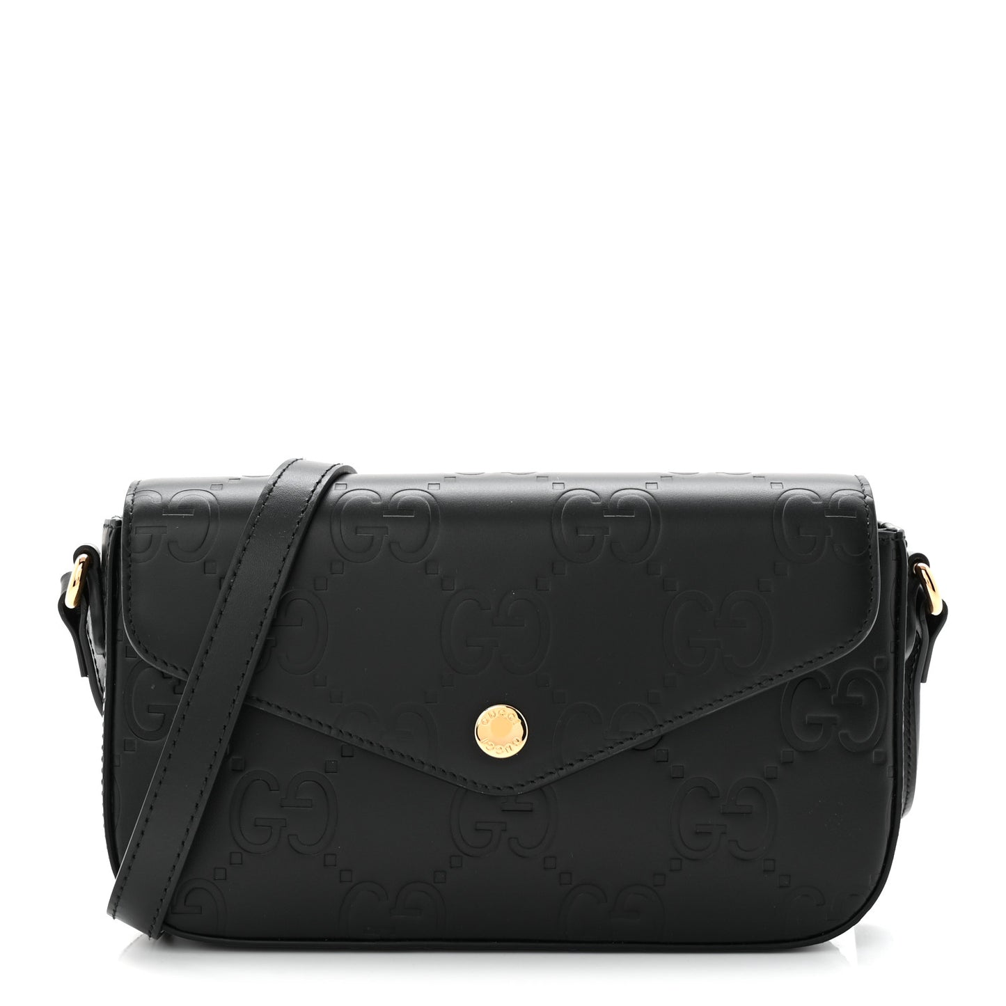 Gilbert Calfskin GG Super Mini Shoulder Bag Black