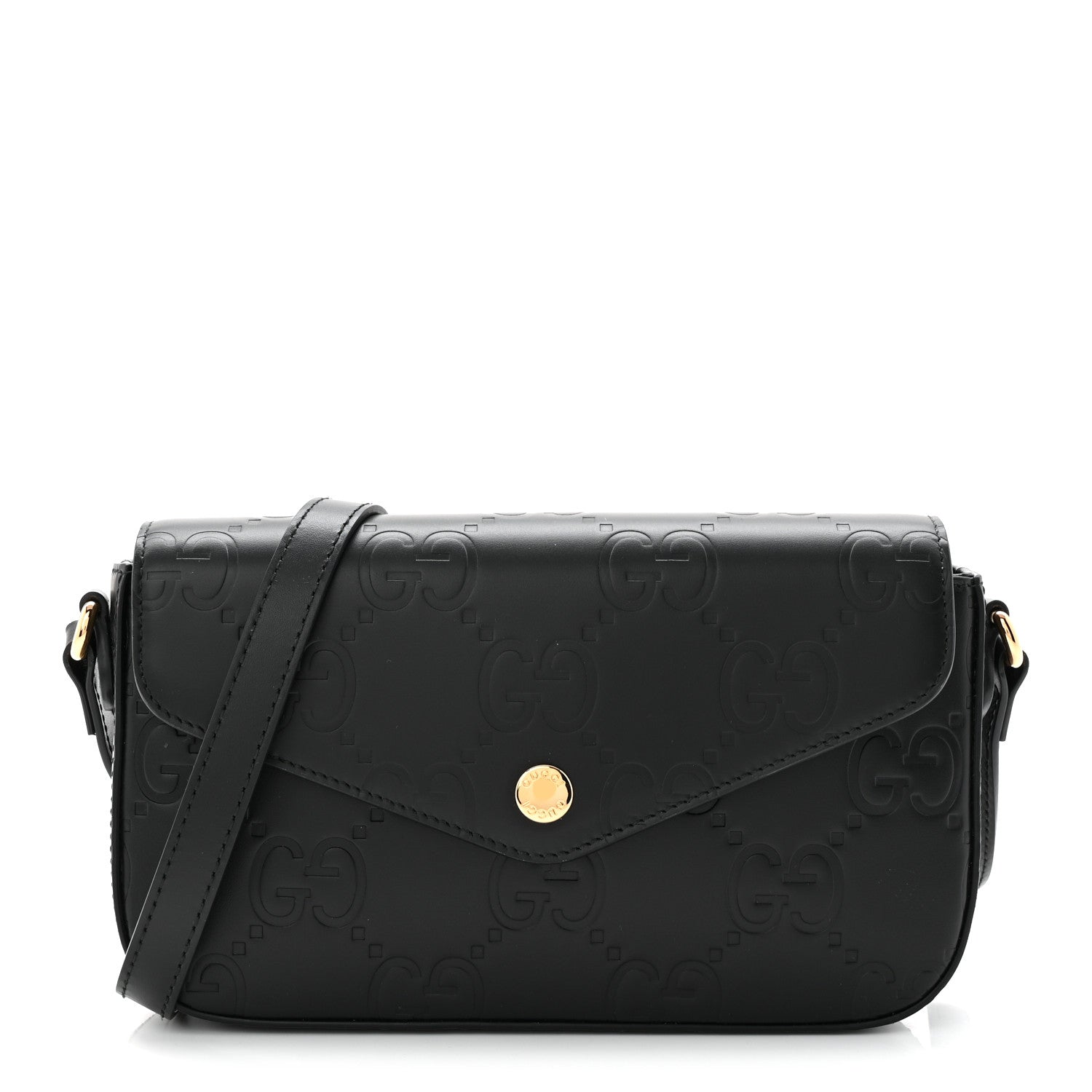 Gucci Gilbert Calfskin GG Super Mini Shoulder Bag Black 1 of 10