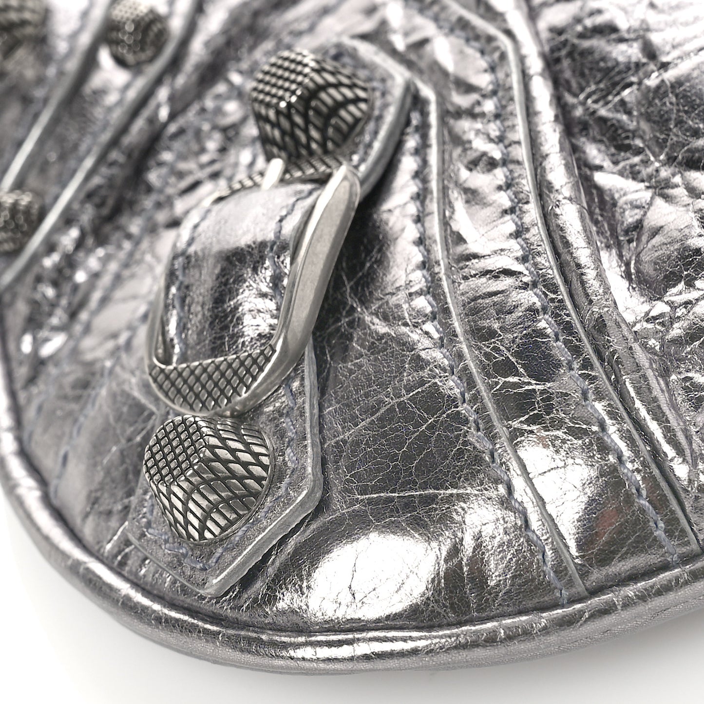 Metallic Agneau Arena Mini Le Cagole Multi Pouch Silver