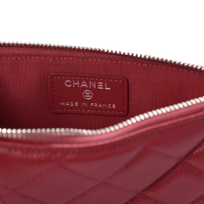 Chanel Caviar Quilted Classic Flat Wallet Pouch Red 8 of 10