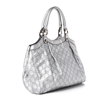 Gucci Guccissima Medium Sukey Tote Silver 2 of 11
