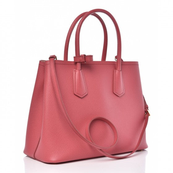 Prada Saffiano Cuir Large Double Bag Tamaris Pesca 3 of 6