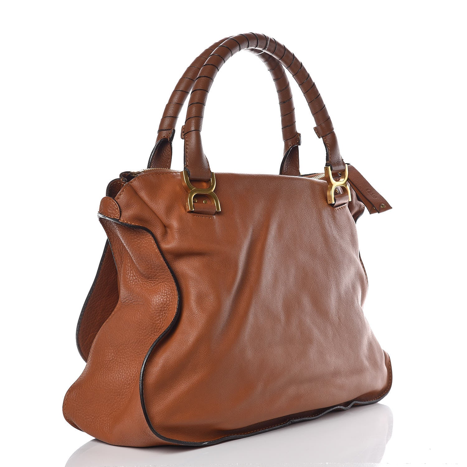 Chloe Calfskin Large Marcie Satchel Tan 3 of 13