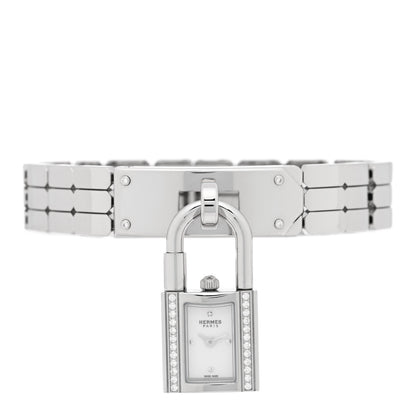 Hermes Stainless Steel Diamond 16mm Kelly Quartz Watch 2 of 5