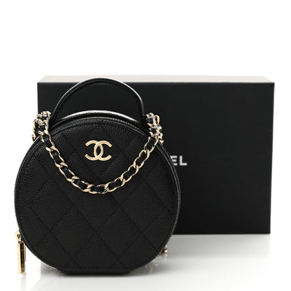 Chanel Caviar Quilted Round Handle With Care Vanity With Chain Black 13 of 13