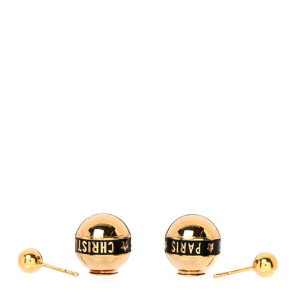 Christian Dior Metal Dior Tribal Earrings Gold Black 3 of 4