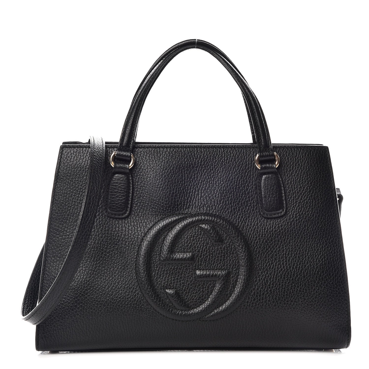 Gucci Pebbled Calfskin Medium Soho Top Handle Satchel Black 1 of 10