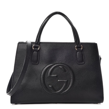Gucci Pebbled Calfskin Medium Soho Top Handle Satchel Black 1 of 10