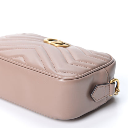 Gucci Calfskin Matelasse Mini GG Marmont Chain Shoulder Bag Porcelain Rose 9 of 9