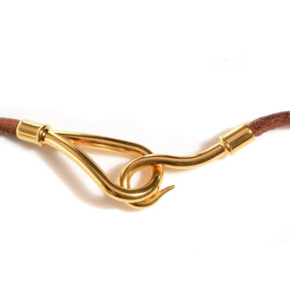 Hermes Natural Bridle Jumbo Double Tour Bracelet Bouton 4 of 5