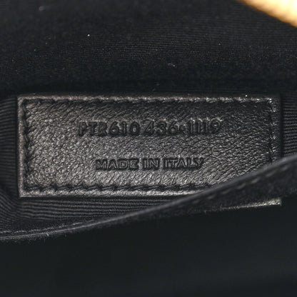 Saint Laurent Grain De Poudre Matelasse Chevron Quilted Round Vinyle Camera Bag Black 7 of 11