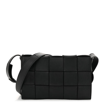 Bottega Veneta Lambskin Maxi Intrecciato Cassette Crossbody Bag Black 1 of 11
