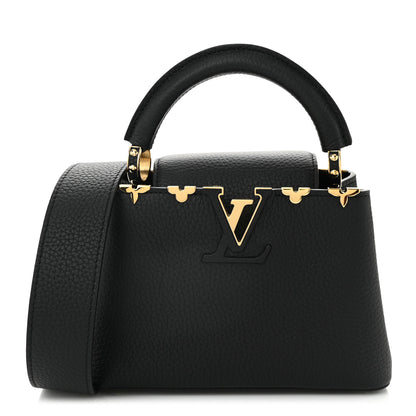 Louis Vuitton Taurillon Embellished Flower Crown Capucines Mini Black 1 of 10
