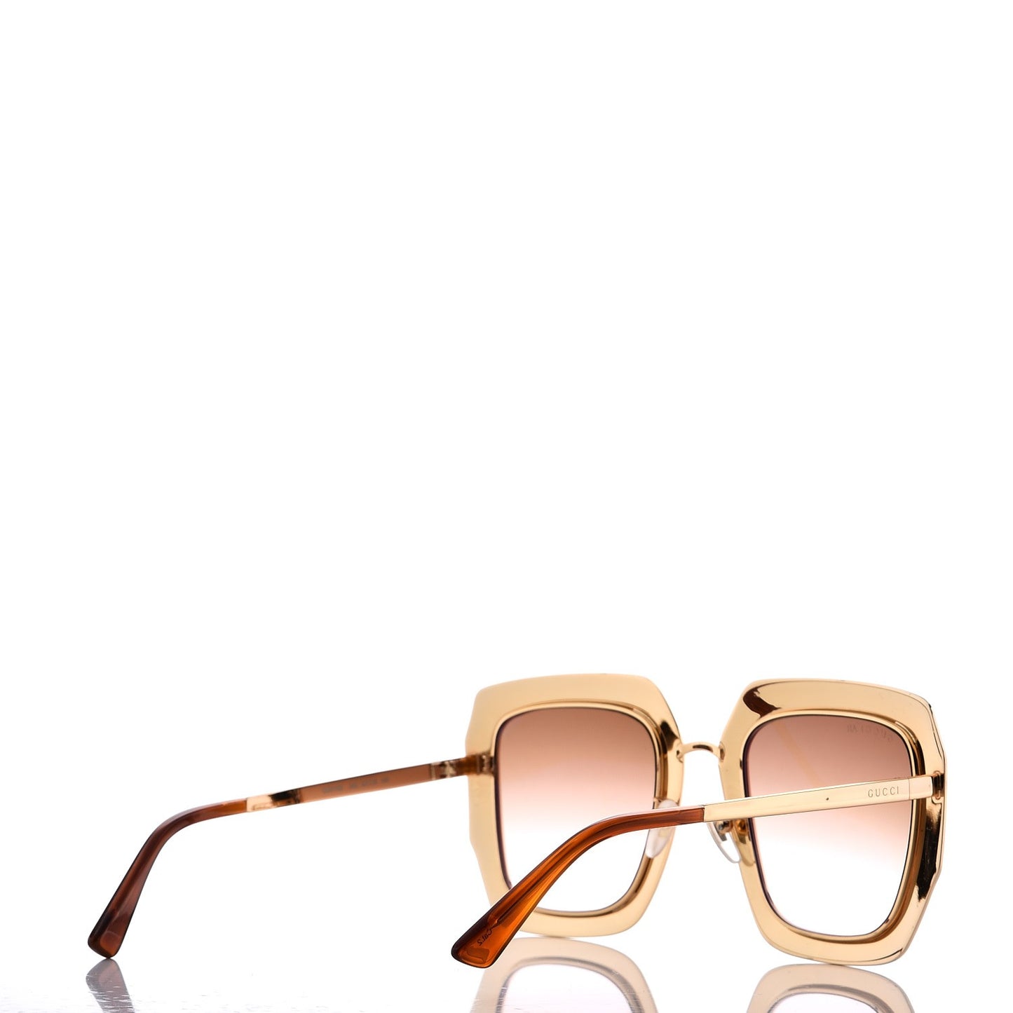 Metal Acetate Crystal Oversize GG0115S Sunglasses Gold