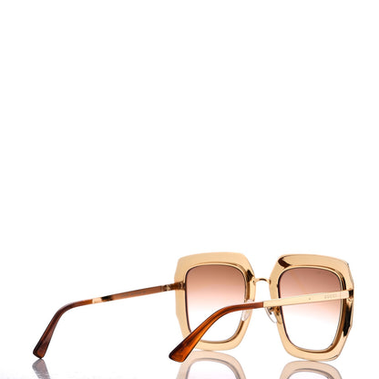 Gucci Metal Acetate Crystal Oversize GG0115S Sunglasses Gold 3 of 9