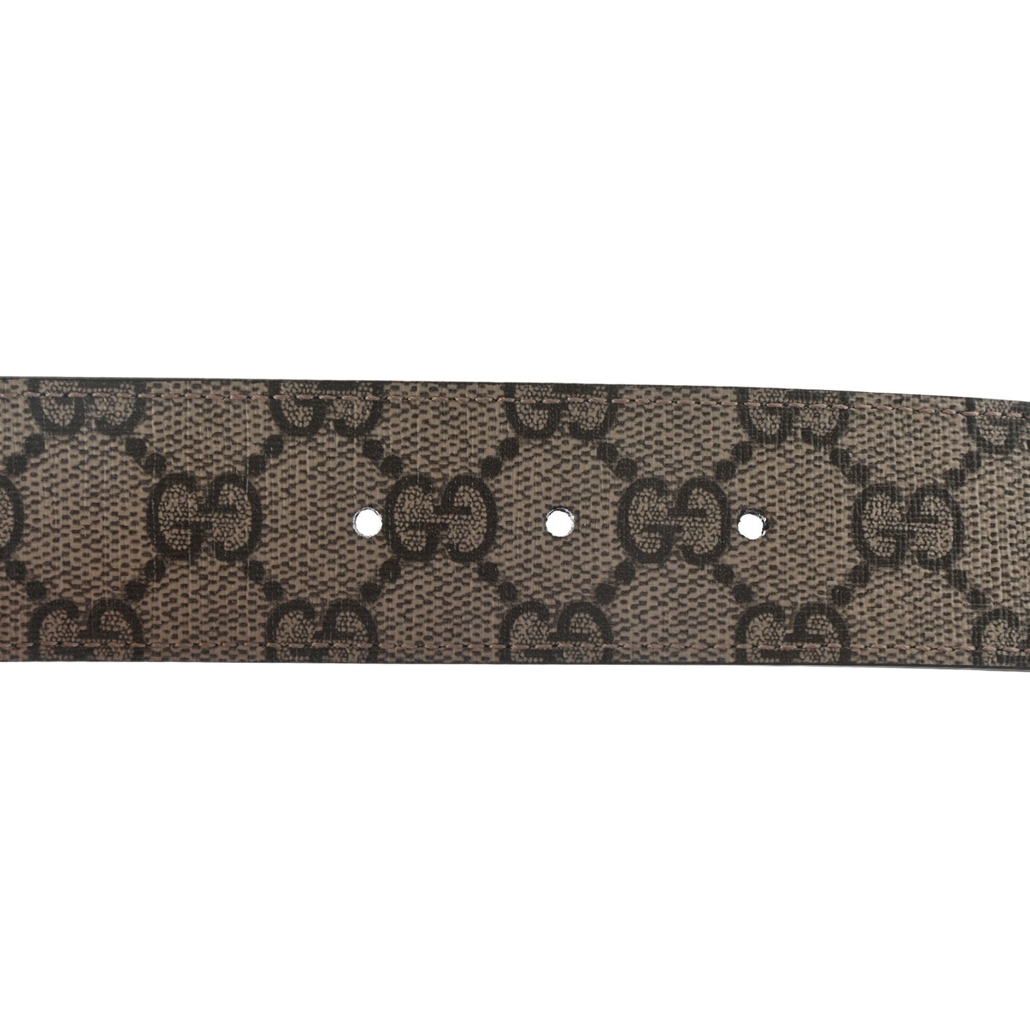 GG Supreme Monogram Plutone Calfskin Double G Reversible 37mm Belt 85 34 Beige Ebony New Acero